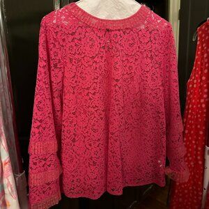 Pink Lace Party Blouse